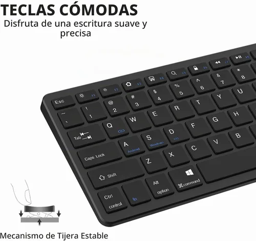 Vista 2 de Teclado Bluetooth TaIYanG para iPad Teclado Inalámbrico, Todos los Dispositivos Bluetooth Negro