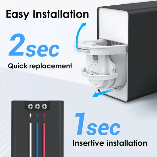 Vista 6 de Waterdrop D6 - Filtro de agua por ósmosis inversa, 600 GPD Sistema de ósmosis inversa sin tanque bajo el fregadero, reduce PFAS, relación 2:1