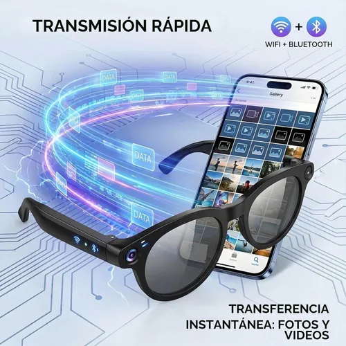 Vista 7 de AI Smart Glasses with Camera, 4K HD Video Recording Sunglasses