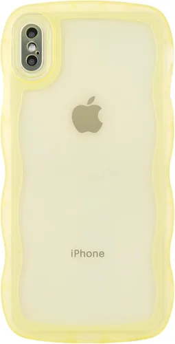 Vista 92 de SKYLMW Funda compatible con iPhone 12 Pro, diseño de ondas rizadas kawaii, borde chapado de lujo, elegante parte trasera transparente brillante, TPU