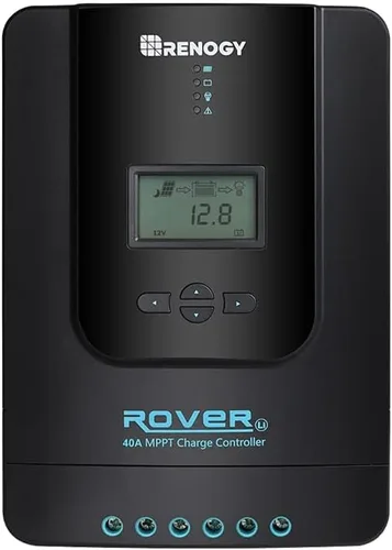 Vista 9 de Renogy Controlador de carga Rover 20A MPPT 12V/24V Pantalla LCD de detección automática 99.9% de eficiencia para baterías de gel/inundadas/litio
