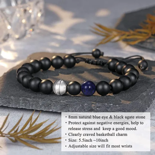 Vista 3 de UNGENT THEM Regalos para adolescentes y niños, pulsera de béisbol, baloncesto, fútbol, fútbol, regalos para niños, regalos de graduación
