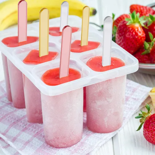 Vista 6 de 60 barras de acrílico para tartas de hielo, mini espejo reutilizable, palitos láser para aperitivos saludables, dulces de pastel de bricolaje