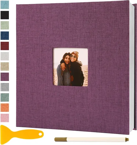 Vista 9 de Álbum de fotos autoadhesivo con páginas adhesivas para manualidades, álbumes de fotos magnéticos para fotos de 4x6, 5x7, 8x10, páginas adhesivas
