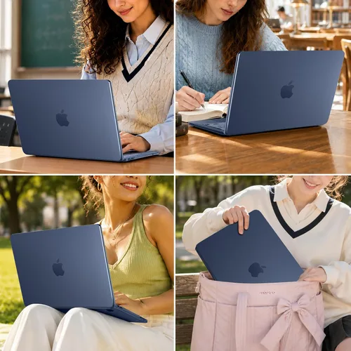 Vista 5 de MOSISO Compatible con MacBook Neo Case 13 pulgadas 2026 A3404 A18 Pro Chip Índigo transparente