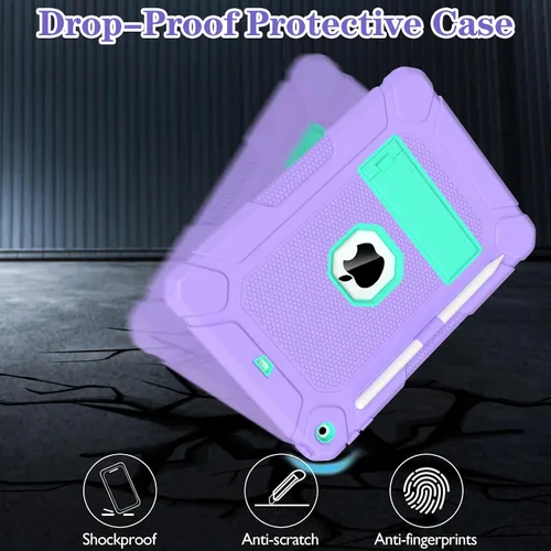 Vista 6 de Funda LTROP para iPad de 10.2 Pulgadas 9ª/ 8ª/ 7ª Generación (2021/2020/ 2019) con Soporte para Lápiz y Soporte, Funda Protectora Resistente Híbrida