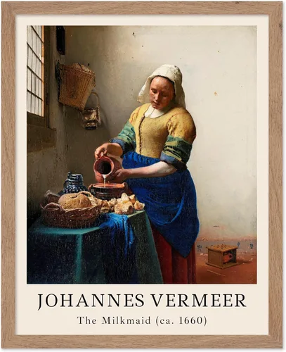 Vista 36 de Poster Master Póster vintage Johannes Vermeer – Impresión de pintura de vista retro de Delft – Vista del arte de Delft – Regalo para hombres