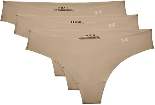 Vista 4 de Under Armour Tanga elástica pura para mujer, paquete de 3