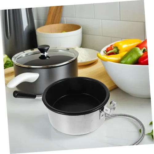 Vista 7 de PRETYZOOM Hervidor de palomitas de maíz de aluminio de 8 onzas, accesorio de máquina de reemplazo de olla antiadherente