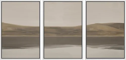 Vista 93 de wall26 Lienzo enmarcado para pared, juego de arte con trazos de pintura roja y naranja vibrante, paisaje, formas abstractas, ilustraciones, arte