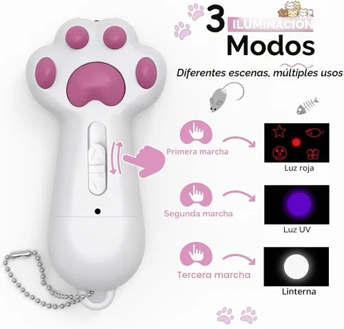 Vista 2 de FYNIGO Juguetes interactivos para gatos y perros de interior, 7 en 1 recargable por USB, juguete para perseguir y hacer ejercicio