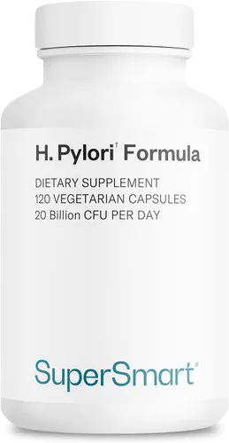 Vista 10 de Supersmart H. Pylori Fórmula 20 mil millones de UFC por día (alta potencia) - Probiota patentado Pylopass Lactobacillus Reuteri DSM 17648 Sin OMG