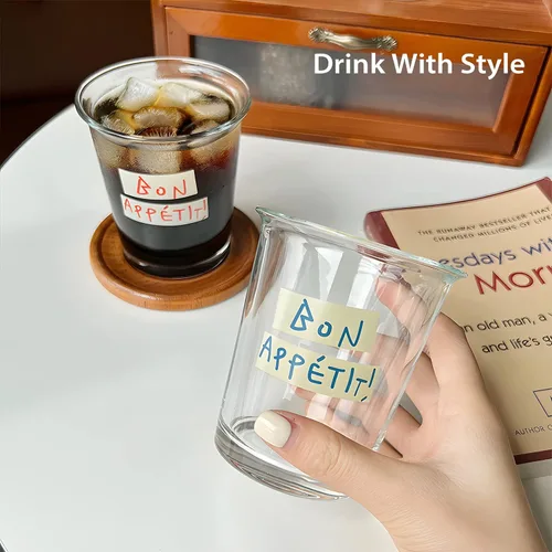 Vista 4 de YY Juego de 2 vasos de agua vintage de 10.1 fl oz para cóctel, whisky, jugo