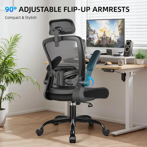 Vista 6 de FelixKing Silla de Oficina, Silla de Escritorio con Soporte Lumbar Ajustable, Silla de Computadora Ergonómica con Respaldo Alto y Respaldo
