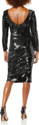 Vista 2 de Dress the Population Natalie - Vestido de manga larga con lentejuelas elásticas para mujer
