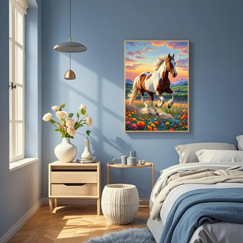 Vista 4 de TINDAY Kit de pintura por números de caballo por números, para adultos, pintura por números, kits de pintura para adultos, lienzo para adultos