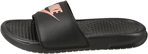 Vista 2 de Nike Sandalias Benassi Just Do It Slide para mujer (NEGROROSEORO, numeric_7), Negro, rosa, oro
