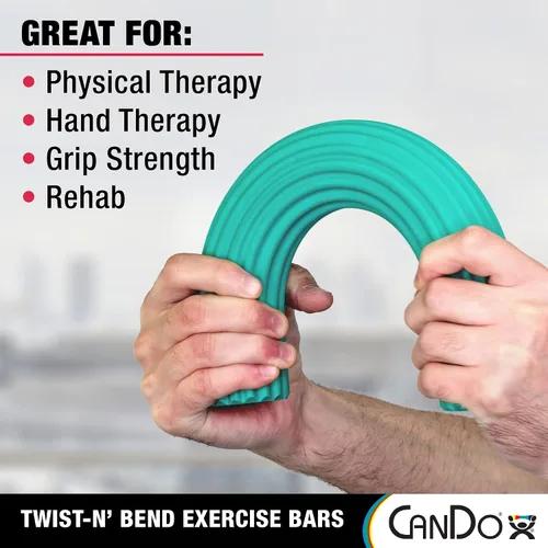 Vista 2 de CanDo Twist-n' Bend Barras de Resistencia Flexibles para Fortalecimiento del Agarre y el Antebrazo, Terapia Física, Rehabilitación, Entrenamiento