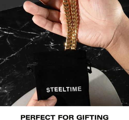 Vista 6 de Steeltime Stainless Steel Lords Prayer Necklace with Simulated Diamonds