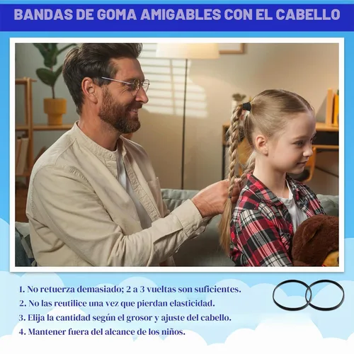 Vista 6 de 2000PCS pequeñas bandas de goma para el cabello, negro elástico plástico