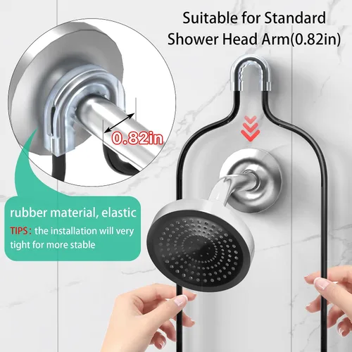 Vista 2 de DAOYA Organizador de Ducha para Baño Colgante - Organizador de 3 Niveles con Soporte para Jabón y 6 Ganchos para Toallas, Esponja; Compatible