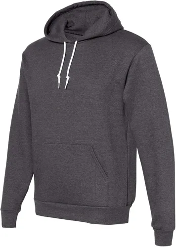 Vista 2 de American Apparel Sudadera con capucha de manga larga de vellón flexible para hombre, Blanco, XXS