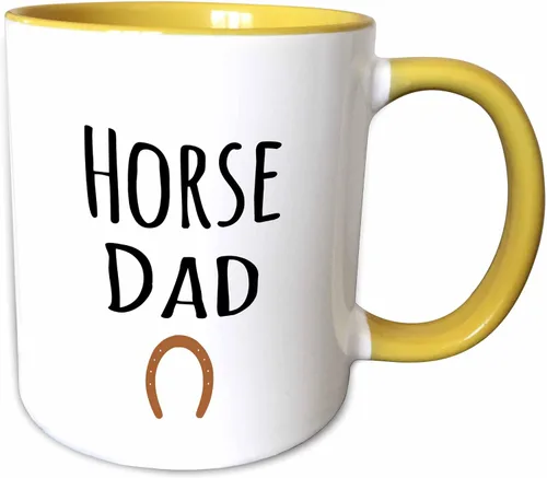 Vista 13 de 3dRose (mug_154021_4) Horse Dad - para dueños de equus masculinos y amantes de los equinos - entusiastas - texto negro con herradura marrón - Taza