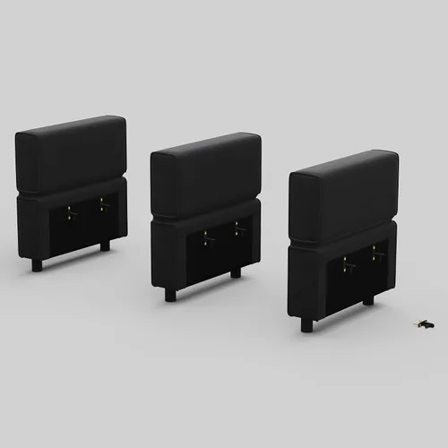 Vista 15 de Belffin Módulo modular de respaldo para sofá seccional para sofá seccional apoyabrazos/respaldo (juego de 4) terciopelo negro