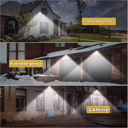 Vista 6 de Luces solares para pared exterior con sensor de movimiento, 56 LED ultra brillantes IP65 impermeables Luz solar separable para porche, cable de 16.4