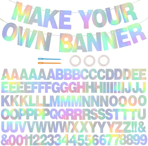 Vista 67 de 116 piezas de letras de la A a la Z DIY Banner personalizado Colorido