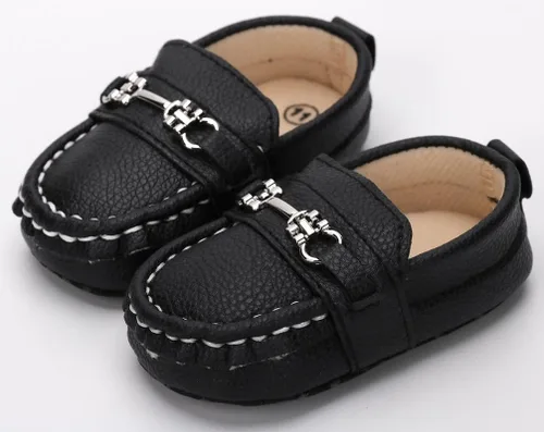 Vista 2 de QIETION Zapatos Oxford de piel sintética con suela suave, antideslizantes, para niños y niñas, para caminar