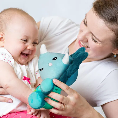 Vista 6 de iPlay, iLearn juguetes musicales de dinosaurios para bebés, regalo para niños recién nacidos, dinosaurios suaves de peluche, juguete musical