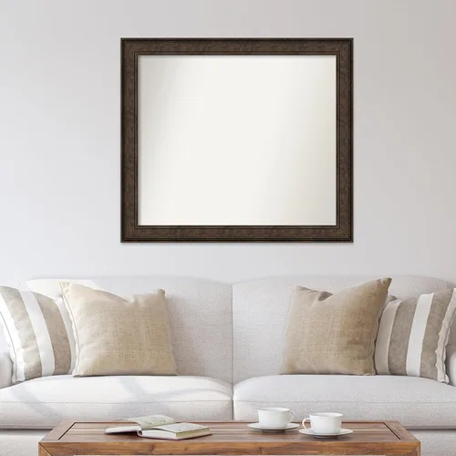 Vista 452 de Amanti Art Espejo de pared personalizado no biselado (25 x 25 pulgadas), marco de bronce acentuado, varios tamaños personalizados, espejo de baño