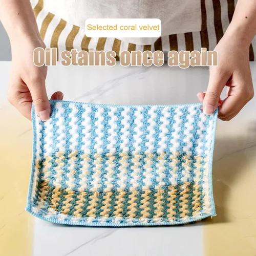 Vista 3 de HOTBEST Paño de limpieza de microfibra fácil de limpiar, suave, absorbente, reutilizable, de microfibra, paño de pulido para vidrio, espejos