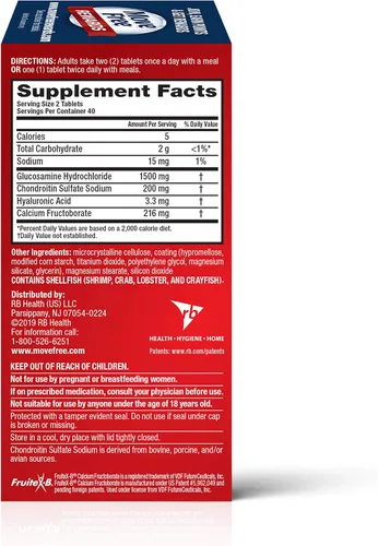 Vista 4 de Suplemento avanzado Move Free para articulaciones de triple fuerza con glucosamina, condroitina y ácido hialurónico, 11873, 1, 1