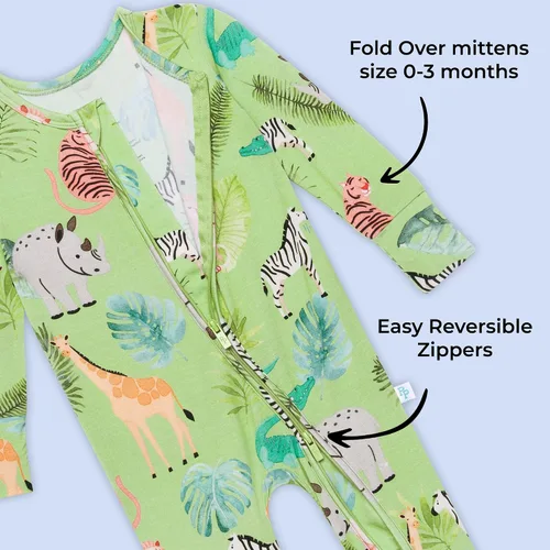 Vista 3 de Posh Peanut Pijama para bebé hecho de viscosa suave de bambú, ropa de bebé recién nacido, pijama de una pieza para niños