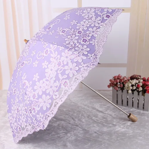 Vista 3 de Honeystore Parasol de viaje plegable Brolly Anti-UV Sombrilla Vintage