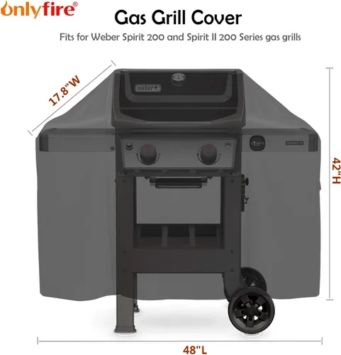 Vista 2 de Cubierta para parrilla Only Fire, cubierta impermeable 600D de repuesto, accesorios de barbacoa para parrilla de gas Weber 7138 Spirit II 200