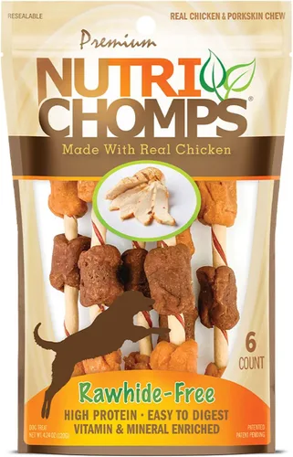Vista 12 de NutriChomps - Masticables para perros, giros de 6 pulgadas, fáciles de digerir, golosinas para perros sin piel cruda, saludables, 12 unidades, pollo