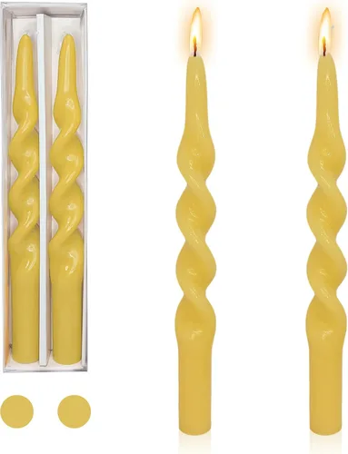 Vista 21 de Candelabros en espiral verde y velas cónicas verdes - Gedengni 7.5 pulgadas Velas cónicas cortas y encantadoras con diseño retorcido, velas sin