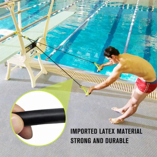 Vista 4 de Dryland Powercord con paletas, entrenador de fuerza de brazo de natación, juego profesional de bandas de ejercicio de resistencia de natación