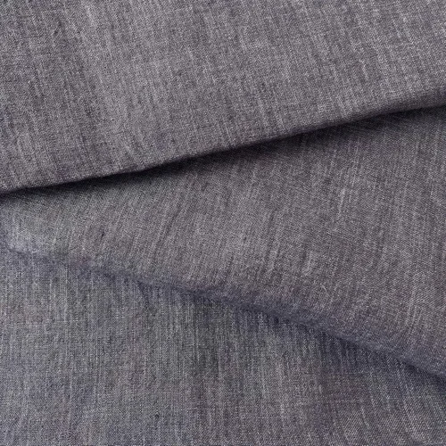 Vista 8 de Tela de lino gris suave al tacto, material transpirable ligero y natural, ideal para ropa elegante y cómoda y proyectos de decoración del hogar