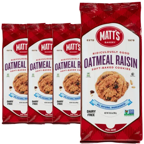 Vista 14 de Matt's Bakery Galletas con chispas de chocolate, horneadas suaves, sin OMG, ingredientes totalmente naturales; 4 bolsas (10.5 onzas cada una)