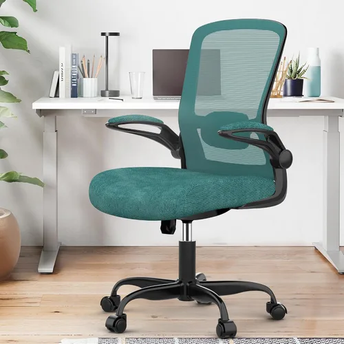 Vista 11 de Silla de oficina ergonómica con lumbar ajustable, reposabrazos abatible Marco negro