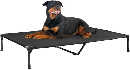 Vista 37 de Veehoo Cama elevada para perros medianos, para exteriores, cama elevada y refrescante para perros, cama para mascotas con malla transpirable, patas