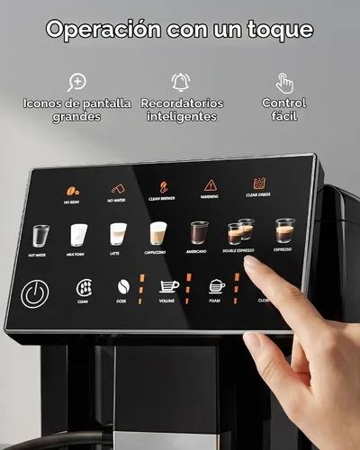 Vista 5 de EUHOMY Máquina automática de café expreso con molinillo incorporado