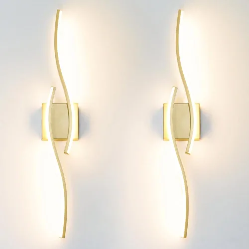 Vista 12 de Daunton Moderno juego de 2 apliques de pared cableados, luz LED negra con control remoto, luz de pared LED regulable RC para interiores, decoración