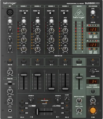 Vista 2 de Behringer Mezclador DJ Pro Mixer DJX900USB de 4 canales