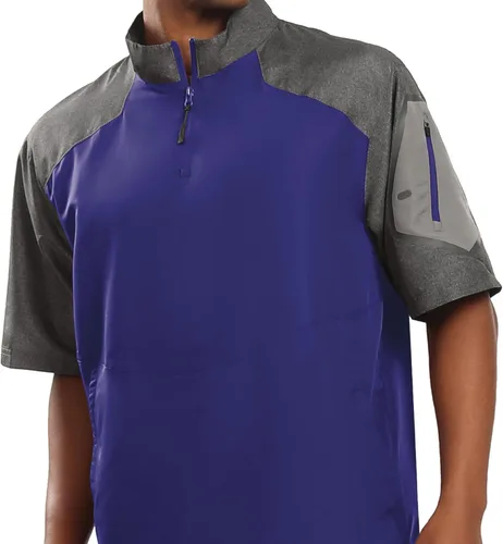 Vista 17 de Holloway Raider Chaqueta Pullover Cage - Ropa Atlética Resistente a la Intemperie con Cremallera de un Cuarto y Bolsillo en la Manga Negro