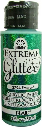 Vista 3 de FolkArt Pintura acrílica Extreme Glitter en varios colores (2 oz), 2792, Rojo